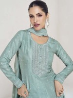 Sky Blue Premium Silk Anarkali Gown